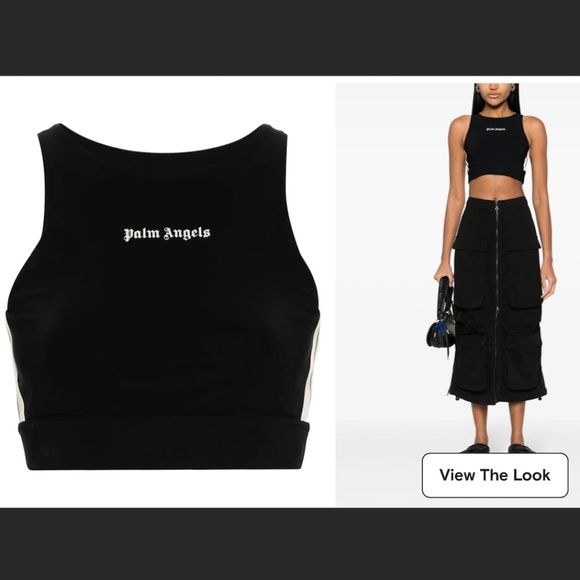 Palm Angels Tops - Palm Angels Logo Print Performance Top MEDIUM